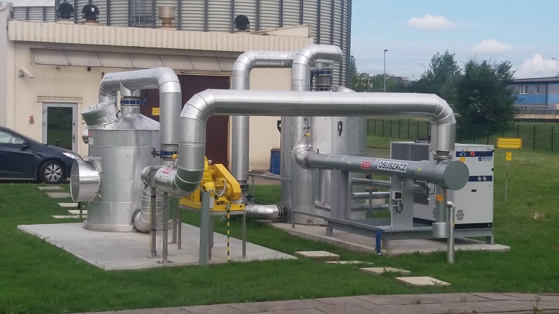 Osuszacz biogazu, dmuchawa w ramach realizacja CES dla MPWiK Kraków